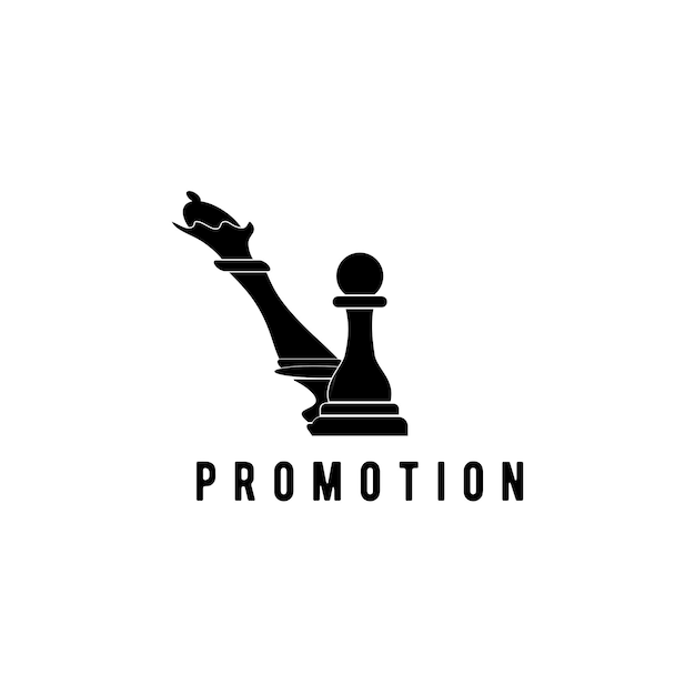 promotion pawn became queen chess piece logo design