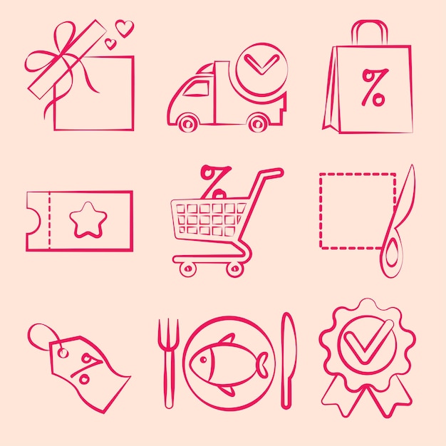 promotion purchase discount sale quality delivery icons