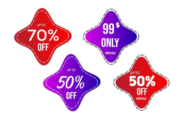 Promotion sale stickers and tags gradient collection