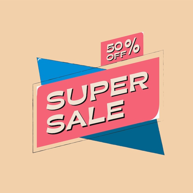 Promotion super sale banner. Template for promotion, advertising, web, social ads.