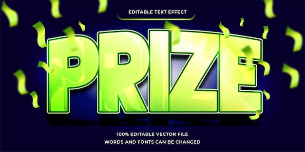 Promotion text effect, editable prize text modern and gold gradient font style