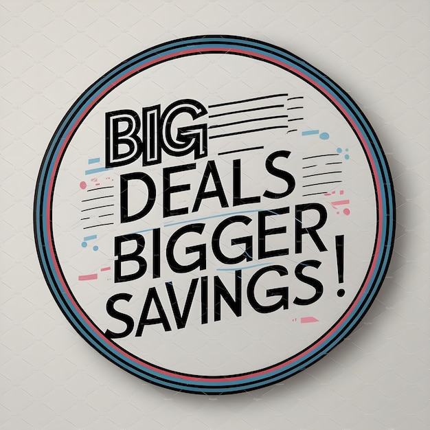 Vector promotional advertisement banner featuring sale offer big deals bigger savings