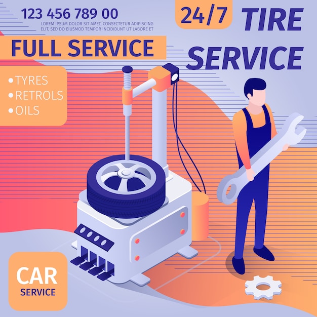 Promotional Banner template for Tire Fitting Car Service