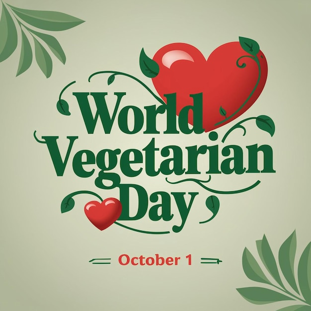 Vector promotional graphic for world vegetarian day