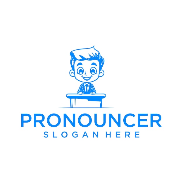 Pronouncer news anchor logo vector illustration