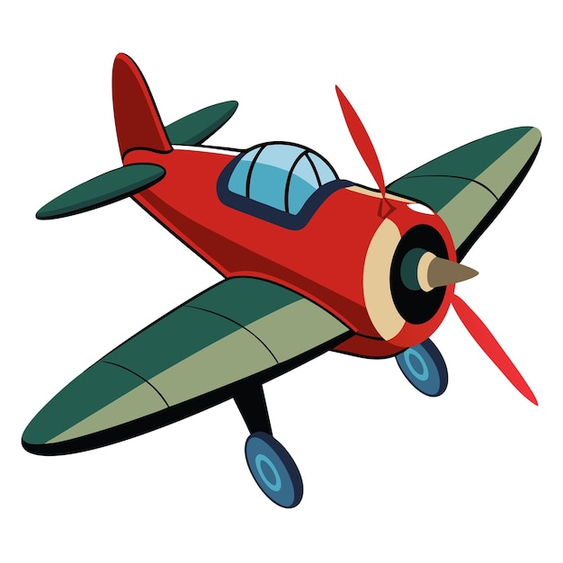 Vector propeller plane clipart cartoon style vector illustration