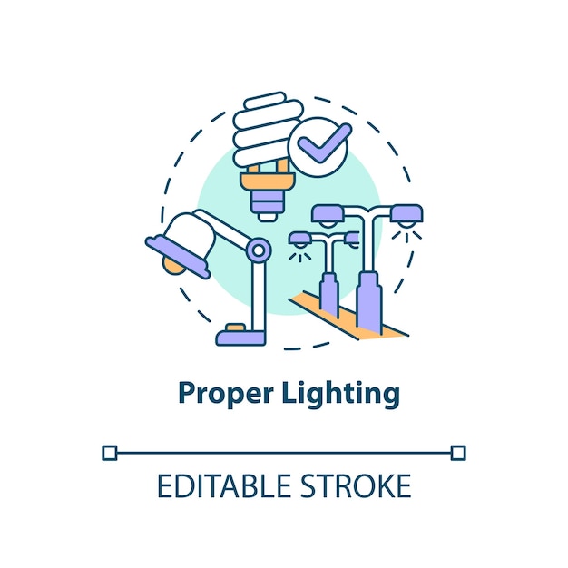 Proper lighting concept icon