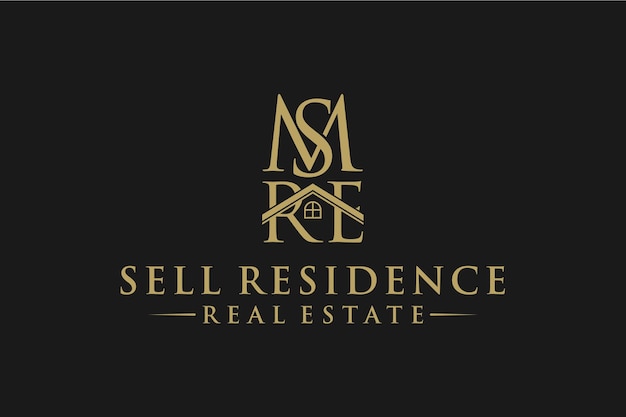 Property house logo design real estate intial logo letter symbol luxury gold