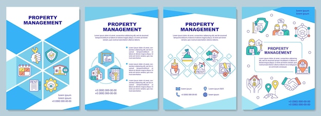 Property management blue brochure template