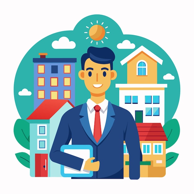 Property Manager Vector Illustration Real Estate Professional