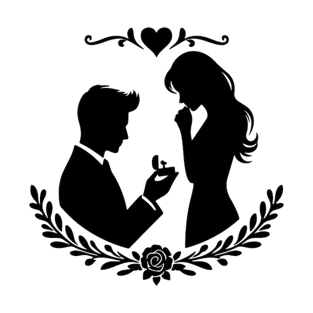 Vector propose silhouette vector couple silhouette illustration