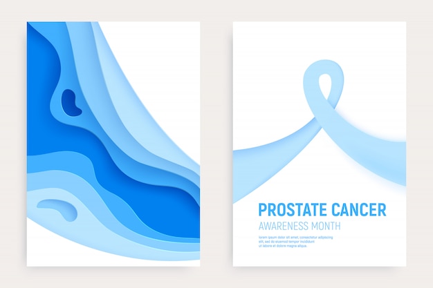 Prostate cancer awareness month paper cut cover set.