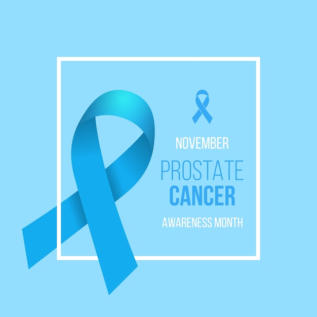 Prostate Cancer Blue Awareness Ribbon Background