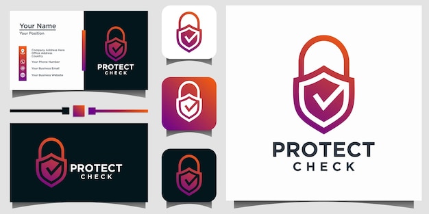 protect security logo design vector