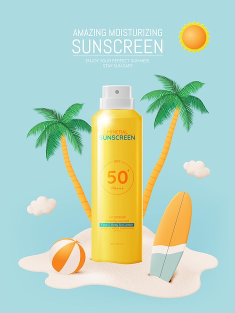 Protection cosmetic products designsunscreen and sunbath