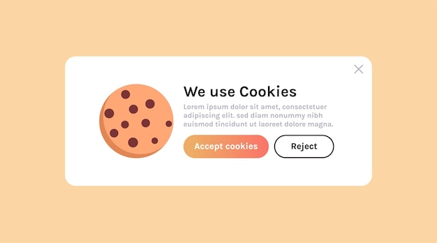 Protection of personal data information cookie and internet web page we use cookies policy concept.