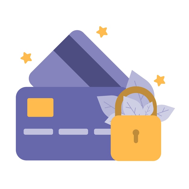 Protection, secure payments, secured credit card icon. Card Security Colored Vector Illustration