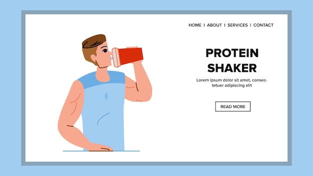 Vector protein shaker man vector