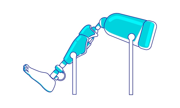 Prothesis device semi flat color vector element