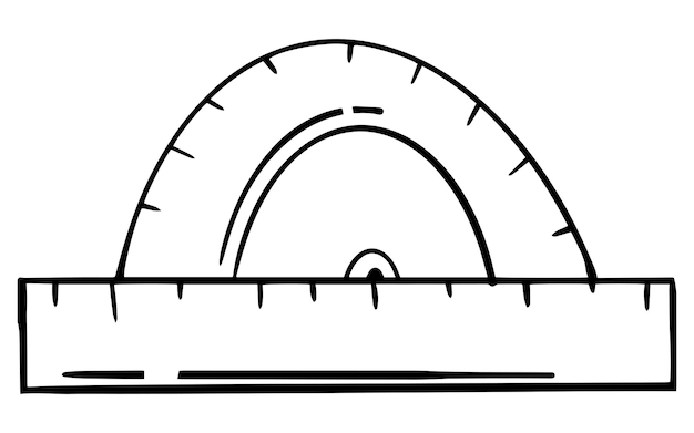 protractor line art Illustration