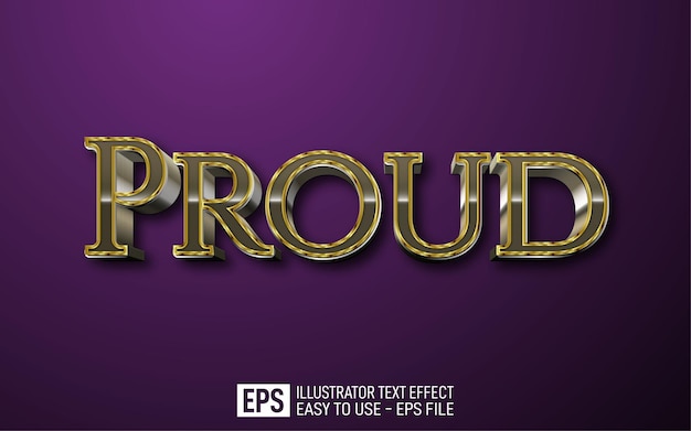 Proud 3d text editable style effect template