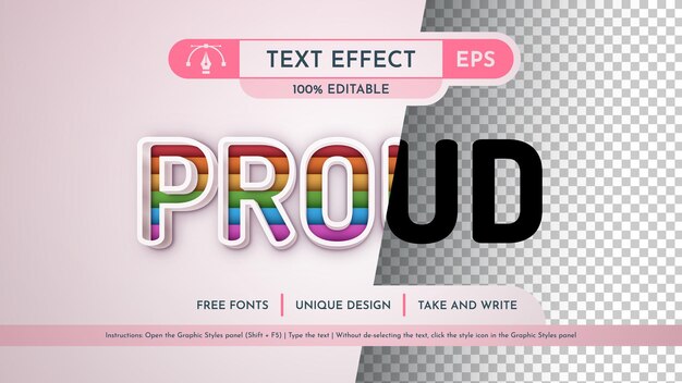 Proud Editable Text Effect Font Style