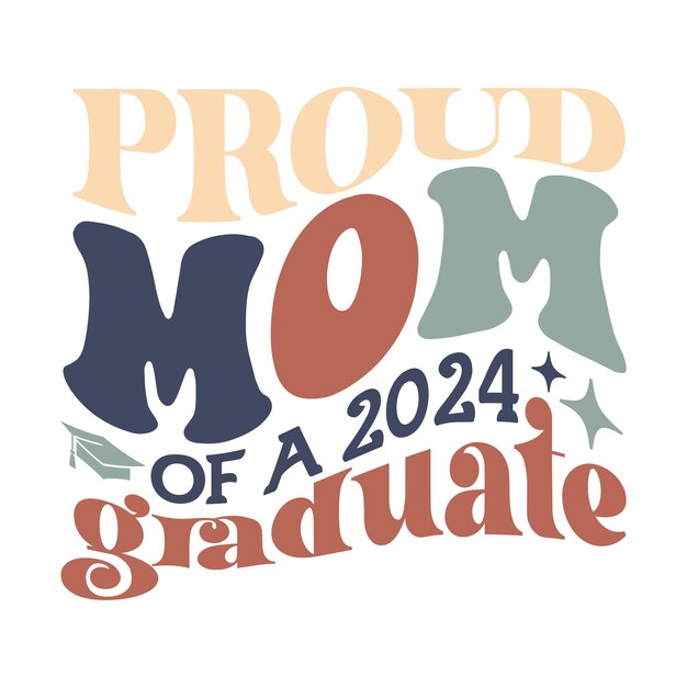 Proud mom of a 2024 graduate Retro SVG Design