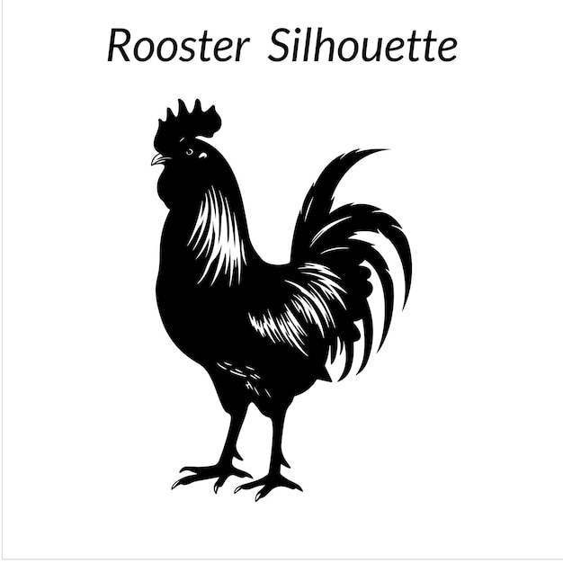 Vector proud rooster silhouette