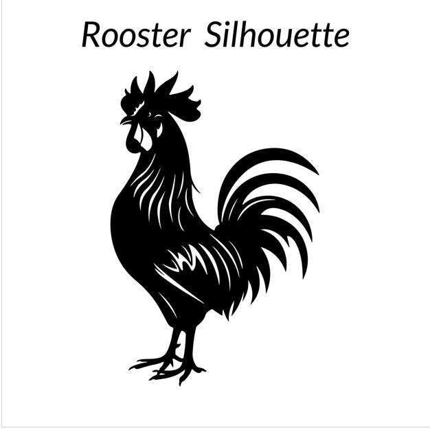 Vector proud rooster silhouette