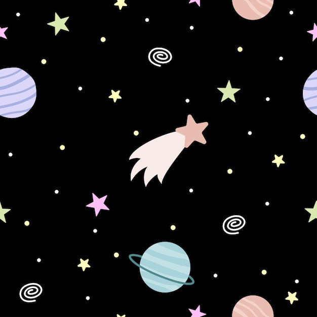 Prouter space seamless pattern