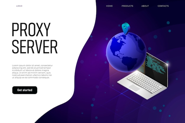 Proxy server illustration concept.