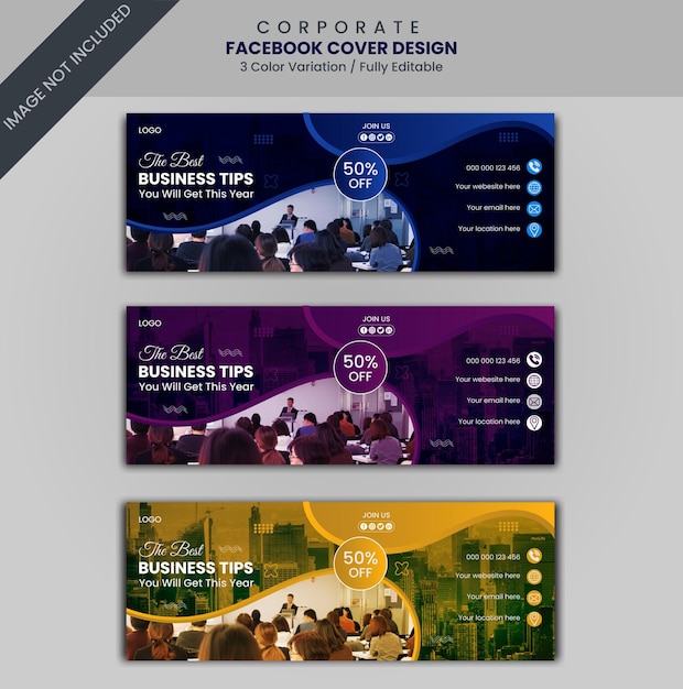 PSD business marketing bundle facebook cover banner