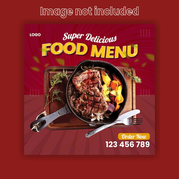 PSD food social media promotion and instagram banner post design template