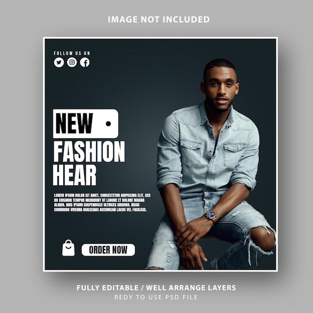 PSD man fashion banner template WITH PREMIUM COLOUR