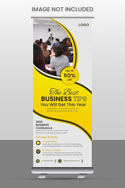 PSD minimal corporate rollup banner design template