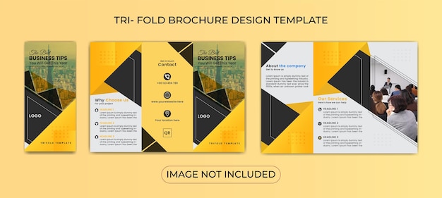 PSD Professional business trifold brochure template