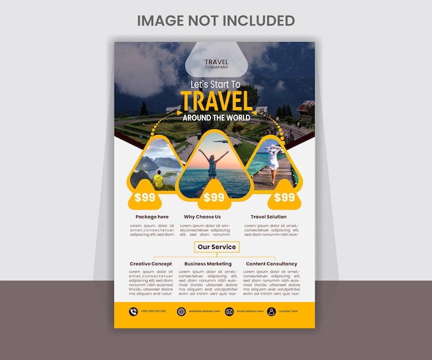 PSD travel tour flyer template