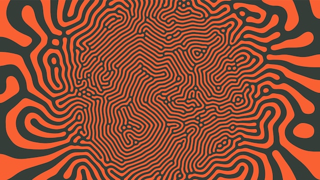 Psychedelic Acid Trip Vector Unusual Creative Black Orange Abstract Background