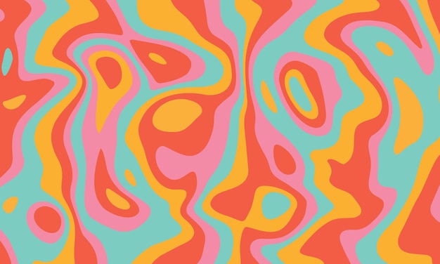 Psychedelic groovy background Twisted and distorted vector texture in retro psychedelic styleY2k aesthetic