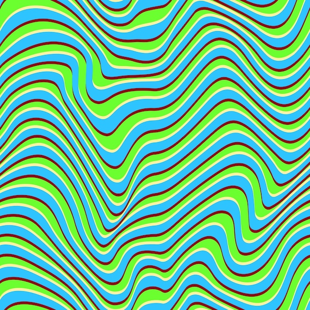 Psychedelic seamless vector pattern Surreal distorted stripes Abstract wavy background in metaverse nft style Optical illusion with swirl glitch effect