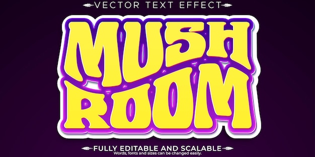 Psychedelic trippy text effect editable mushroom text style