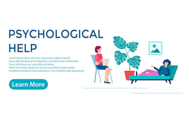 A psychologist gives psychological advice to a girl who needs psychological help Vector illustration