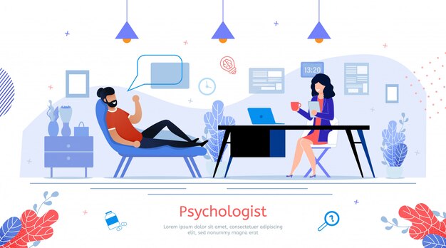 Psychologist Practice Flat Vector Promo Banner