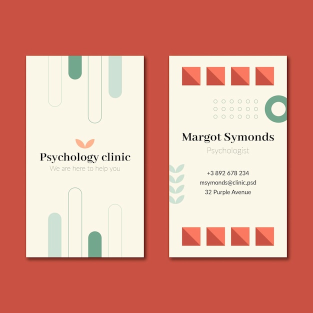 Psychology double-sided business card template