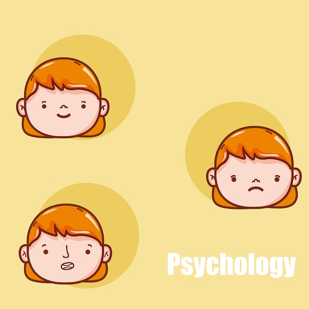 Psychology for girl kid cartoon vector illustration graphic design