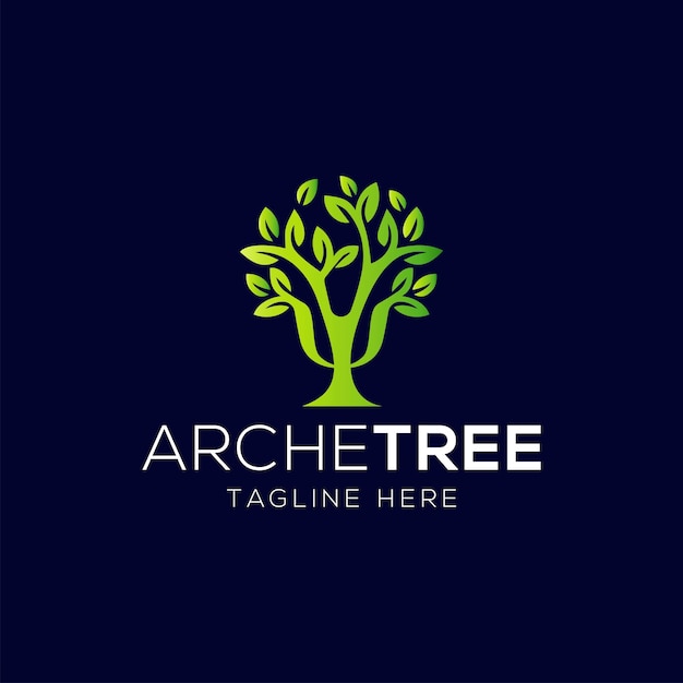 Psychology and tree logo design template with modern style