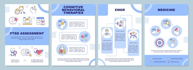 PTSD treatment word concepts blue banner