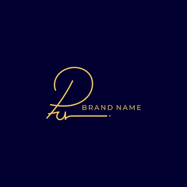 Pu Initial signature logo vector design