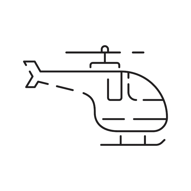 Public transport Helicopter line icon vector Traffic symbol and travel