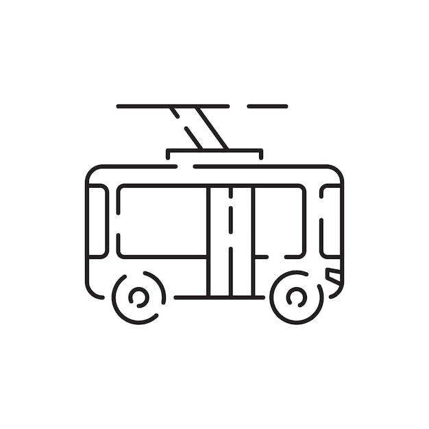 Public transport Trolleybus tram or bus line icon Traffic symbol Included as Garage Valet servant and travel